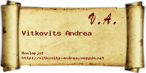 Vitkovits Andrea névjegykártya